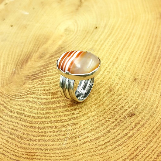 pierścionki srebrne Pierścień Pasiasty