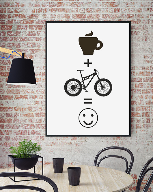 plakat. Kawa + rower = uśmiech studioixi