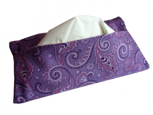 Fioletowy paisley -etui na chusteczki Gazynia