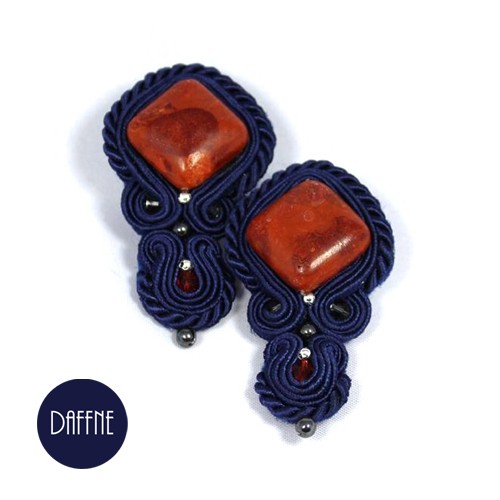 Kolczyki Coral in Midnight Blue by Daffne LOVINA PRINTS