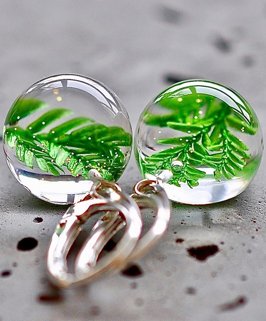 Kolczyki srebrne z paprocią Grol Jewellery
