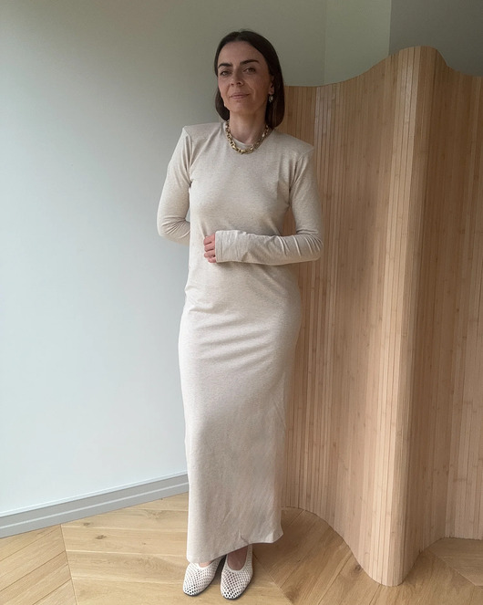 sukienki midi damskie Sukienka Begin mocca melange
