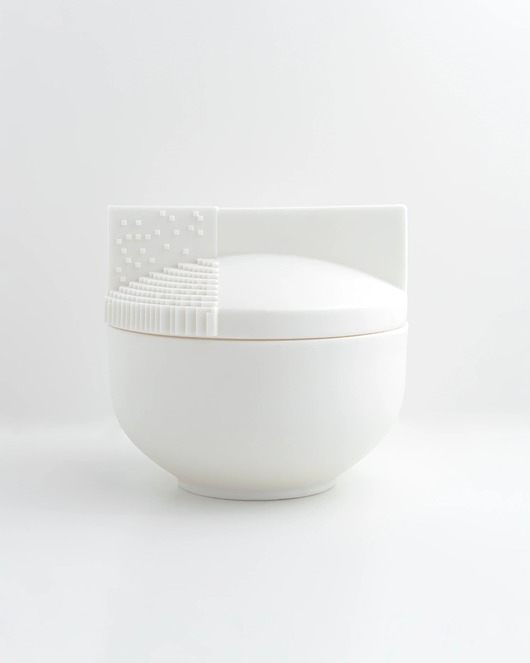 świeczniki i świece Basalt - pojemnik z porcelany Parian