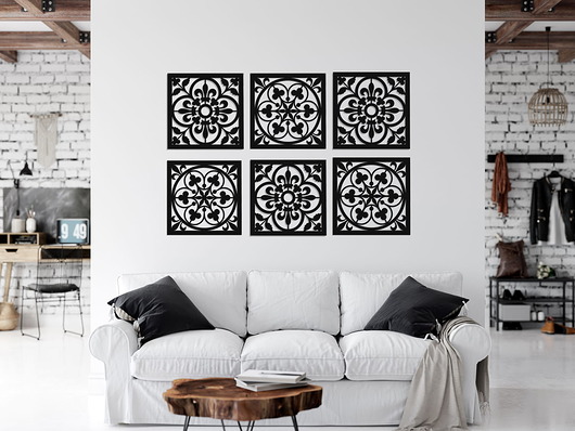 dekoracje - na ścianę 3D DEKORACYJNY PANELE AŻUROWE, ZESTAW 6 DEKORÓW, AZULEJOS, DEKORACJA ŚCIENNA,