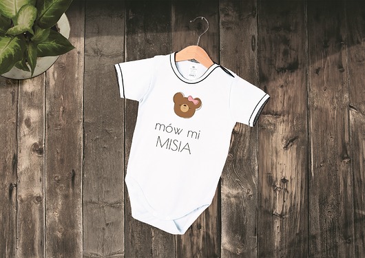 Body dziecięce- mów mi Misia (białe) AllbagAllprints