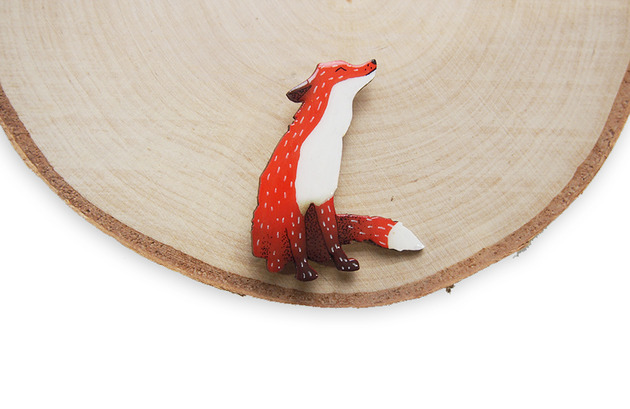 Broszka Lis LEON Made in Forest