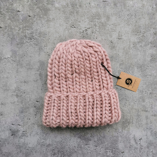 czapki damskie WOOLY czapka wełniana - pudrowy róż