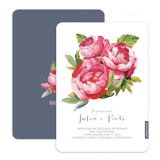 Zaproszenie Ślubne Kolekcja PEONIE 1 Panna Bridette
