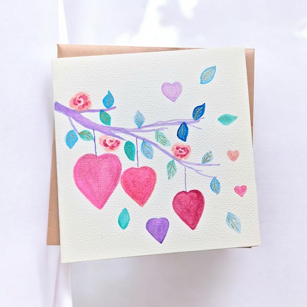 grafiki i ilustracje Kartka walentynkowa ręcznie robiona