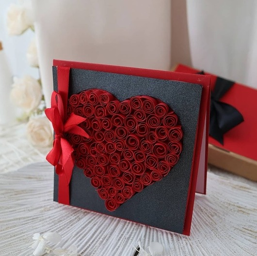 kartki scrapbooking Kartka miłosna w pudełku 