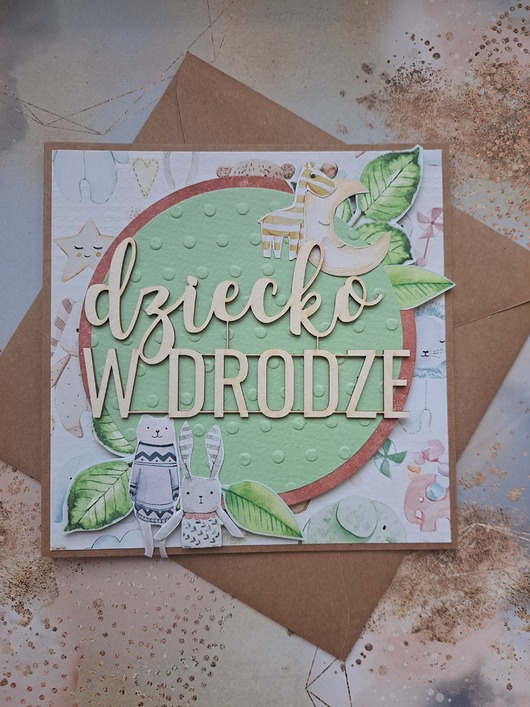 kartki scrapbooking Kartka na baby shower (w kopercie)