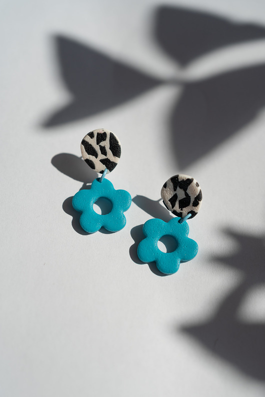 kolczyki z masy plastycznej Kolczyki MINI kwiatki