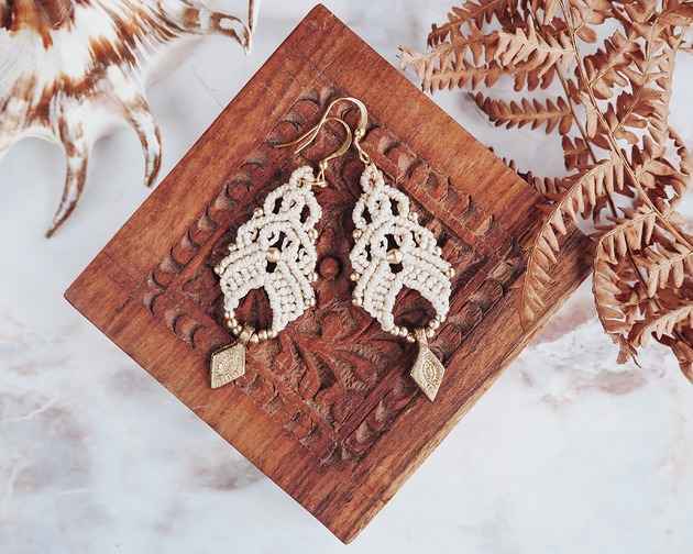 kolczyki soutache Kolczyki Mikro Makrama 'ARAVINDAM"