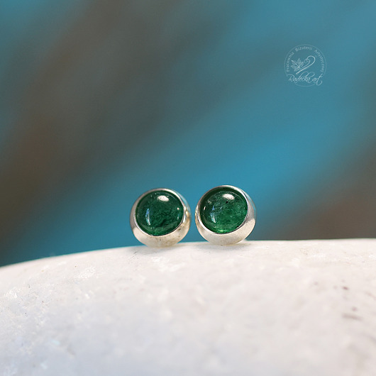 kolczyki srebrne Kolczyki srebrne Aventurine Stud Earrings