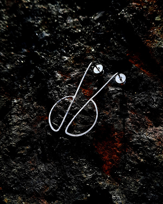 kolczyki srebrne Kolczyki srebrne Młotkowane Brzuszki  Kolekcja RAW