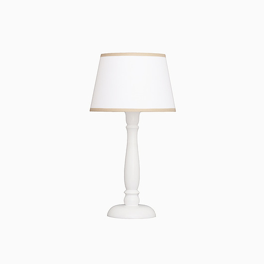 Lampka nocna biała z beżową lamówką Roomee Decor