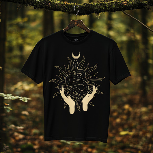 t-shirty męskie Koszulka - Alchemia Symboli, Wąż w koronie, Wężowa Madonna #11