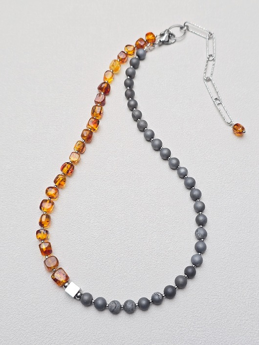 naszyjniki - inne Naszyjnik Modern Amber