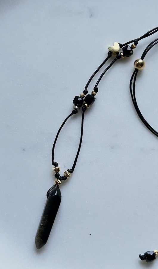 naszyjniki - inne Ochrona  naszyjnik z Obsydianem
