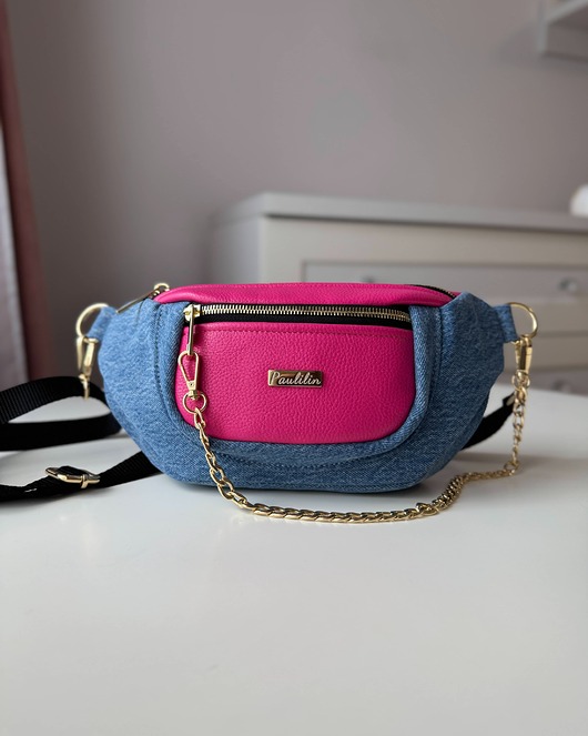 saszetka nerka Nerka Samba Fuchsia Denim jeans