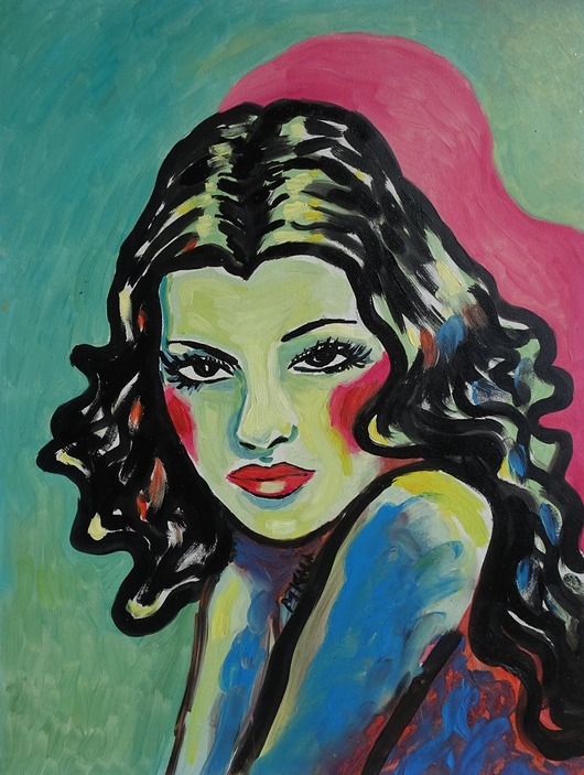 obrazy Obraz  ręcznie malowany do salonu gilda rita hayworth