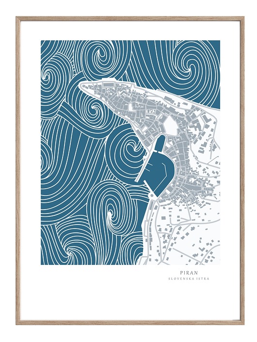 plakaty PIRAN Słowenia plakat mapa