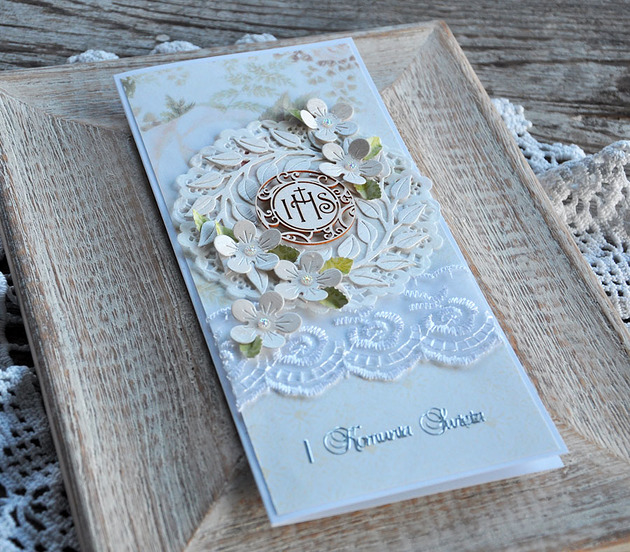 kartki scrapbooking Pamiątka I Komunii Św.
