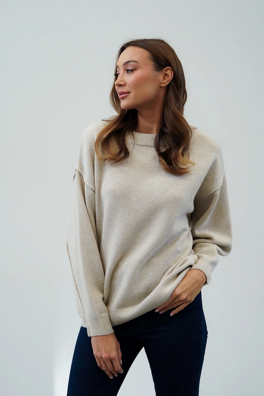 swetry damskie Sweter Cashmere Hug Jasny Beż