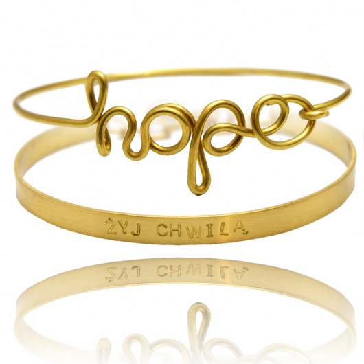 Zestaw - brass - like5mm, bangle SHEandHE