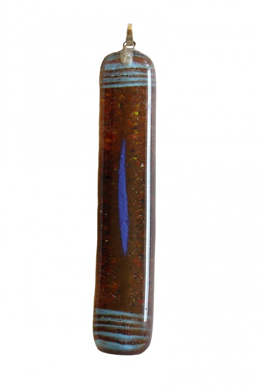 wisior z niebieskim języczkiem Borowska Glass Design