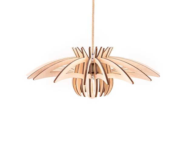 lampy wiszące Drewniana lampa do kuchni w stylu skandynawskim
