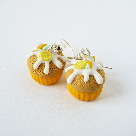 Mufinki cytrynowe mini kolczyki  Lemon Lovely