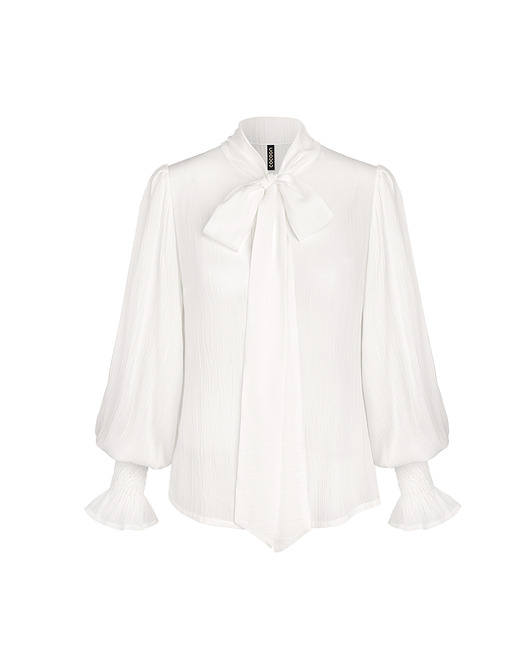 bluzki z długim rękawem damskie Koszula koszula KRESZ biała