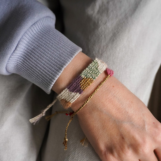 bransoletki - inne Ręcznie tkana, boho bransoletka - "Lasy, pola, łąki"