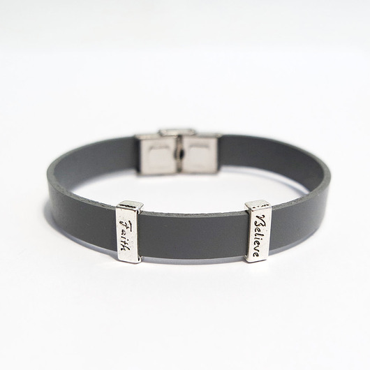 bransoletki skórzane Bransoletka skórzana - Believe, faith