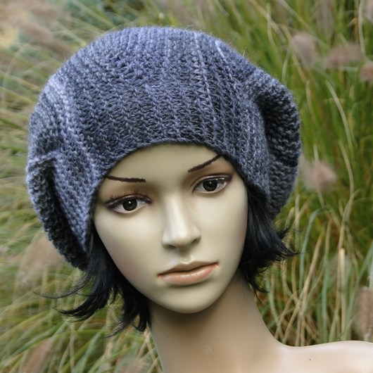 mgła / czapka/ beret agat handmade