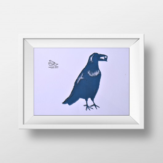 Kruk. Serigrafia barwna. Warsaw Birds