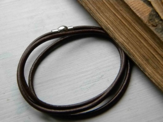 zamotka trzyzwojowa z brązowej skóry z kulką Beata Trotter
