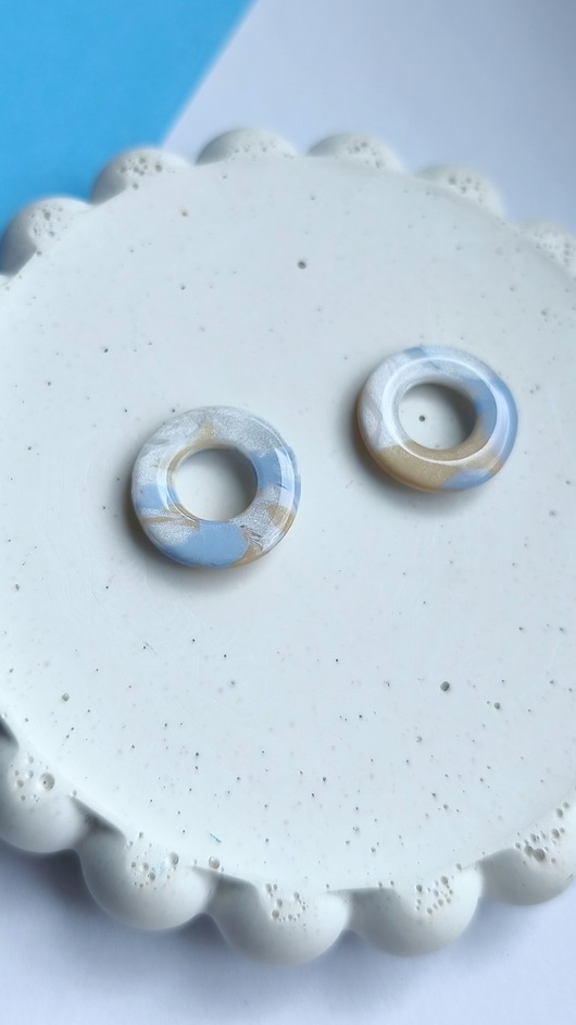 kolczyki z masy plastycznej Kolczyki DONAT midi elegant