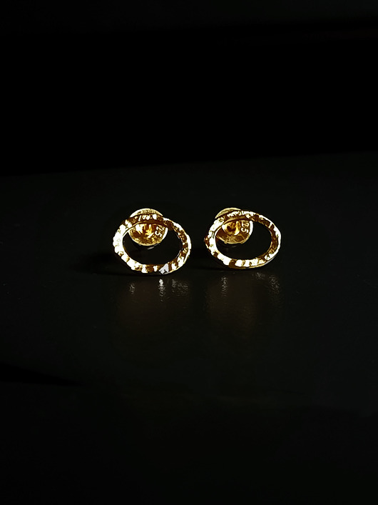 kolczyki pozłacane Kolczyki srebrne pozłacane Elipsy Kolekcja RAW GOLD