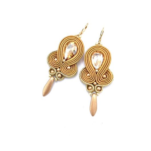 kolczyki soutache Kolczyki sutasz złote delikatne romantyczne małe lekkie Olivia