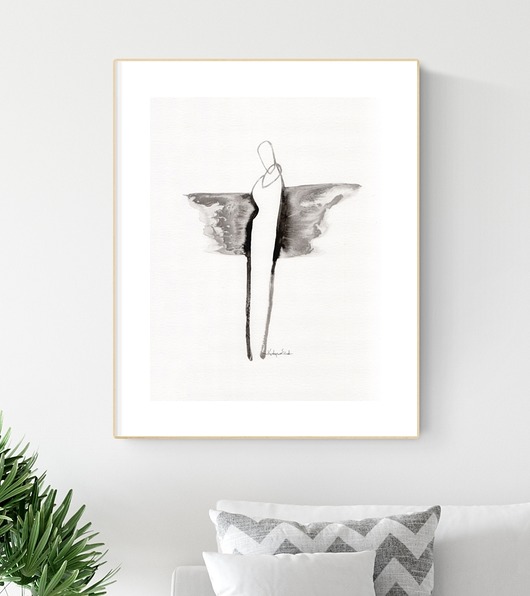 grafika 30 x 40 cm  wykonana ręcznie, abstrakcja Krystyna Siwek Art