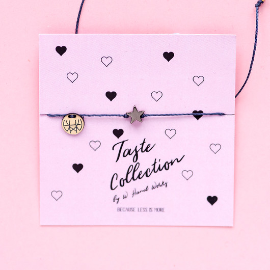 WHW Taste Bronze Star On Navy String  w hand works