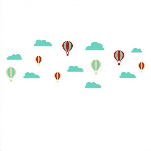 Naklejki na ścianę chmurki i balony XXXXXXOnly Stickers