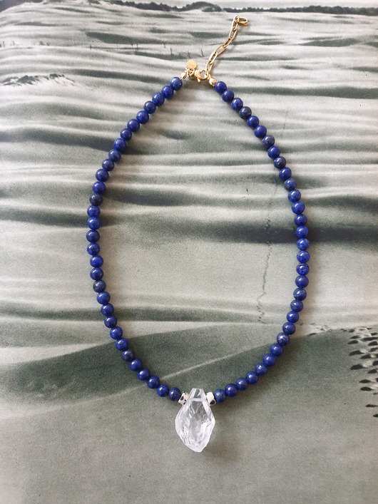 chokery Naszyjnik z wisiorem ROOTS lapis lazuli, prasiolit