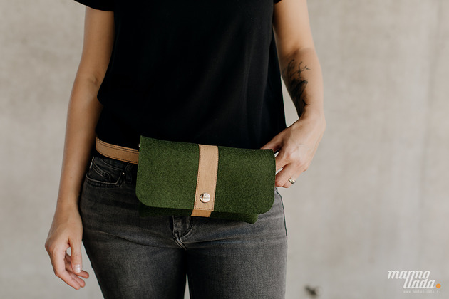 saszetka nerka Marmollada - torebka filcowa nerka LEŚNA + b