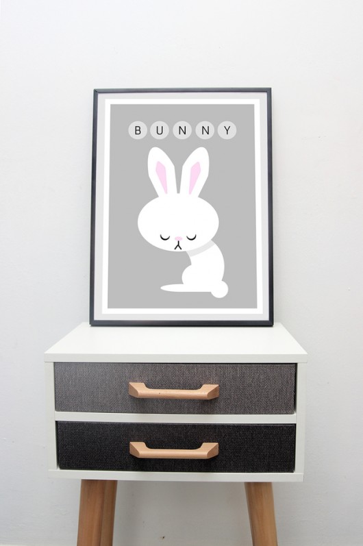 Plakat BUNNY Cytryna design