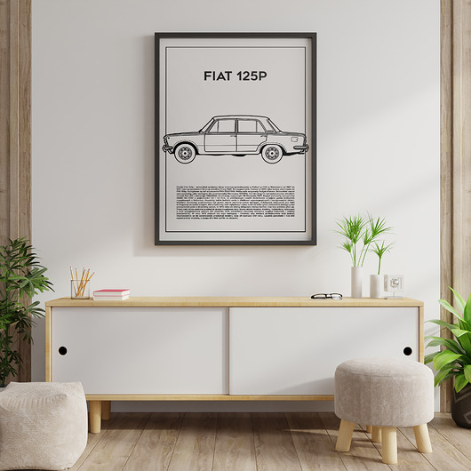 plakaty Plakat Polska Motoryzacja - Fiat 125p