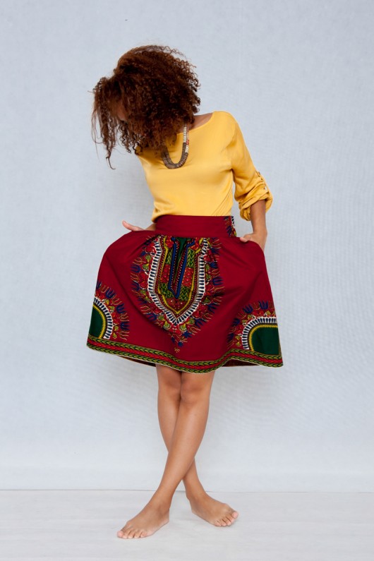 Spódnica bordowa Addis Abeba  kokowor