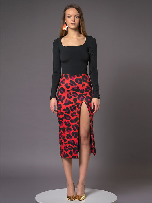 spódnice midi Dwustronna spódnica z rozporkiem - Dua